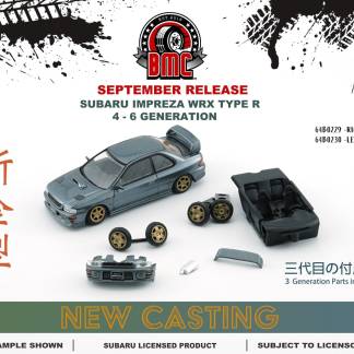 BM Creations 1/64 - Subaru Impreza WRX Type R 3, 4-6 -Dolphin Grey (LHD)