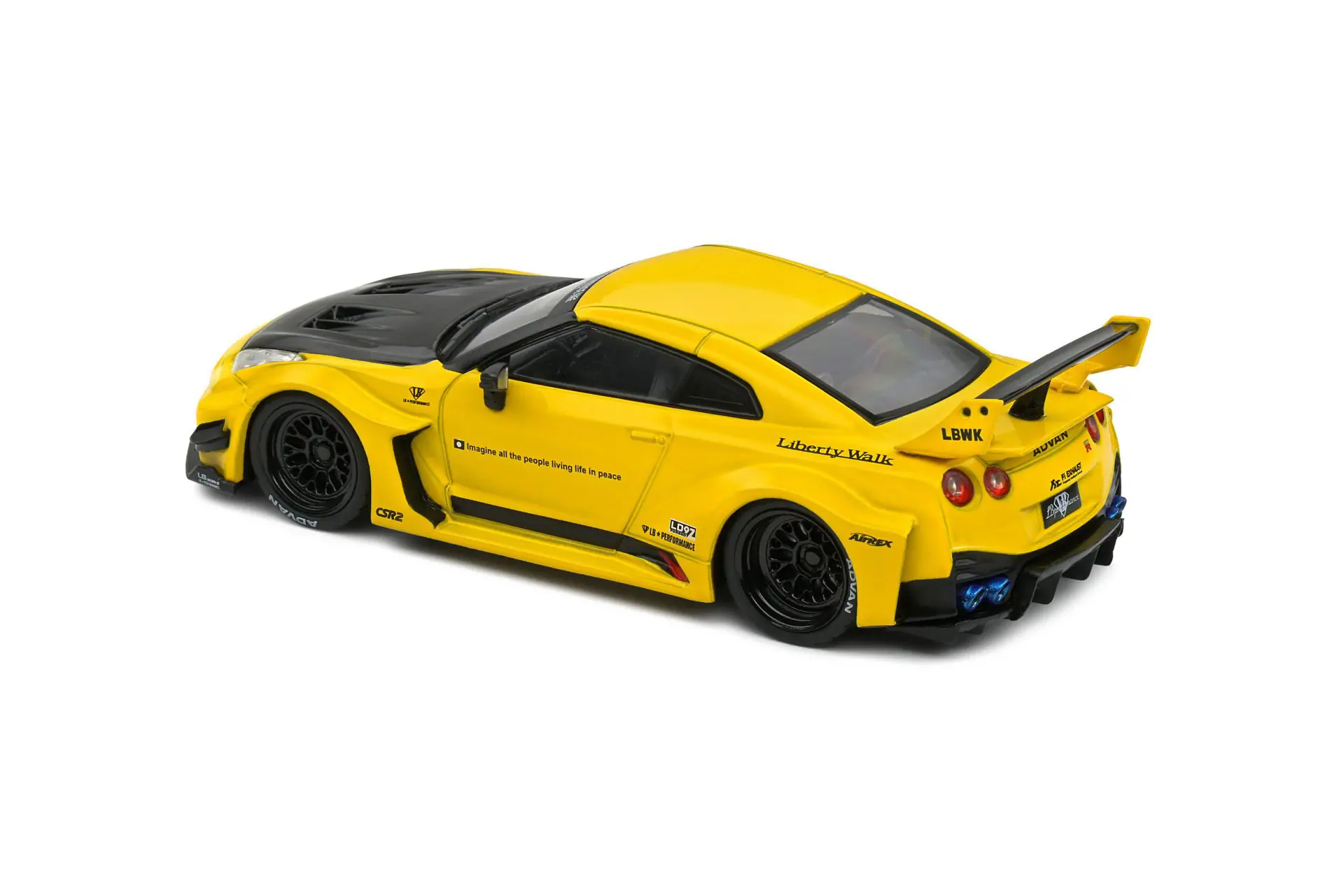 Solido - Nissan GT-R (R35) LBWK Silhouette – Yellow – 2019 - 1/43 - Görsel 3