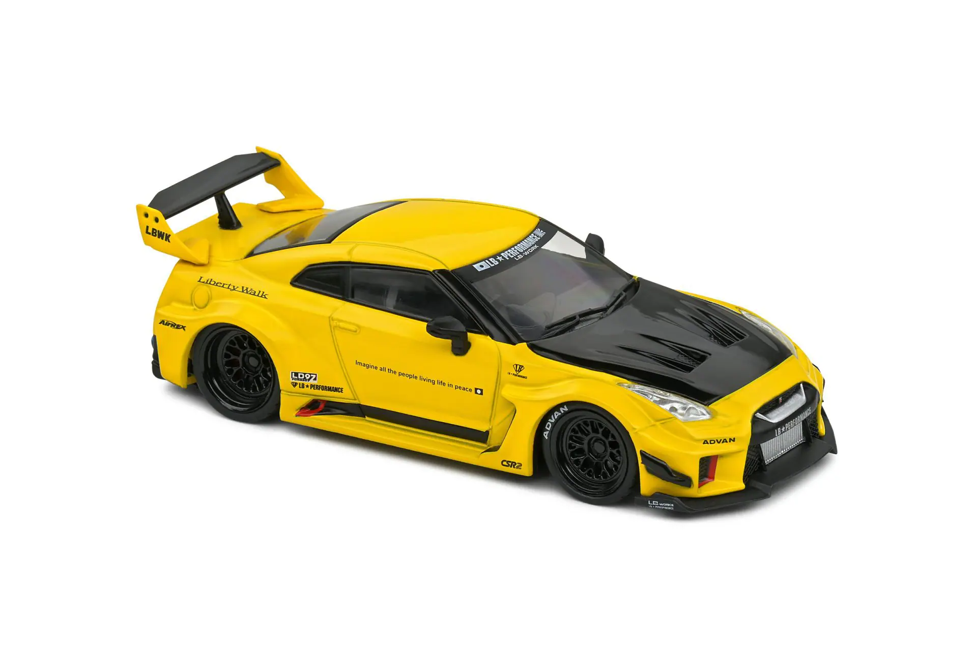 Solido - Nissan GT-R (R35) LBWK Silhouette – Yellow – 2019 - 1/43 - Görsel 2