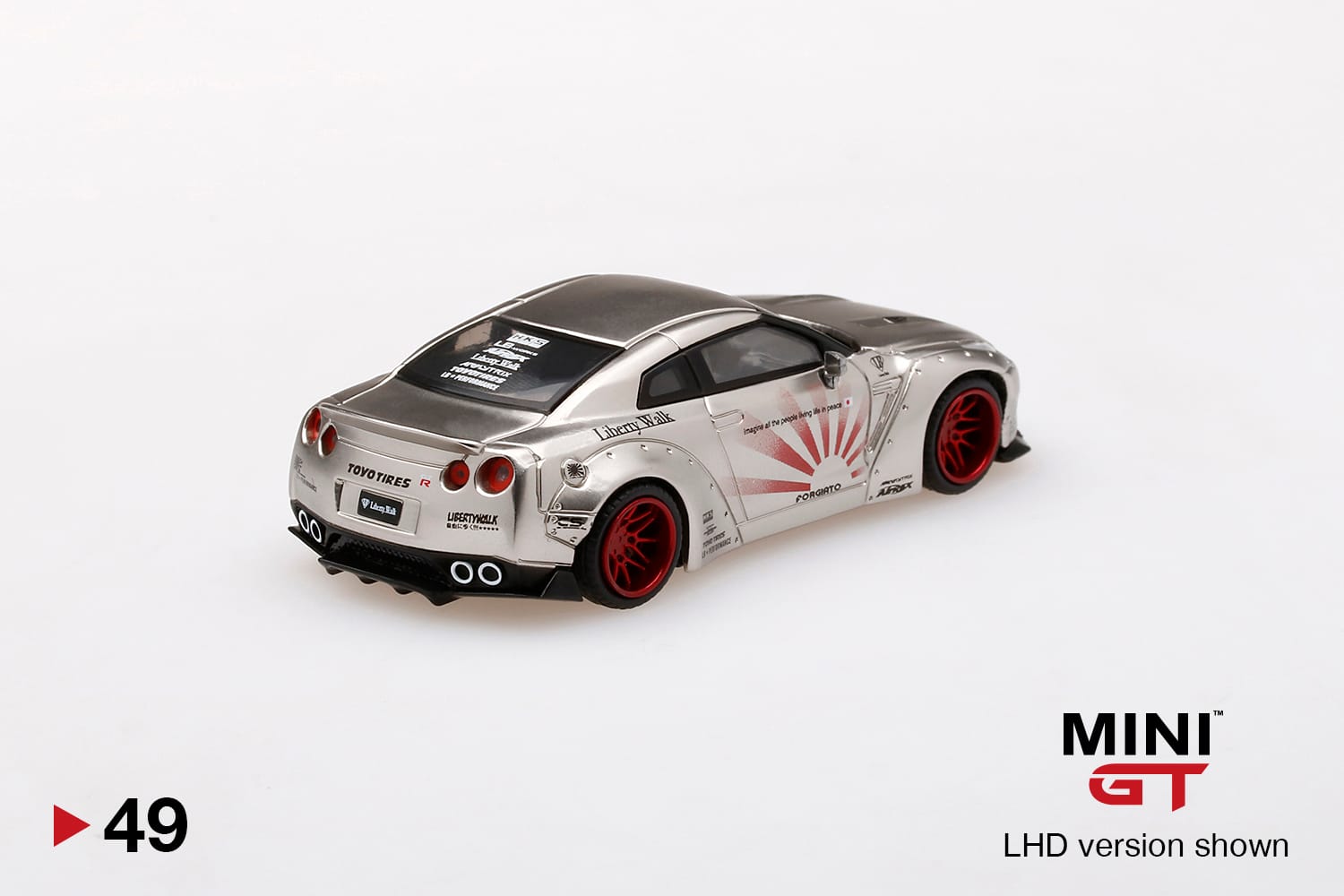 MINIGT Liberty Walk LB★WORKS Nissan GT-R MINI GT - LB☆WORKS Nissan GT-R (R35) Satin Silver MGT00049