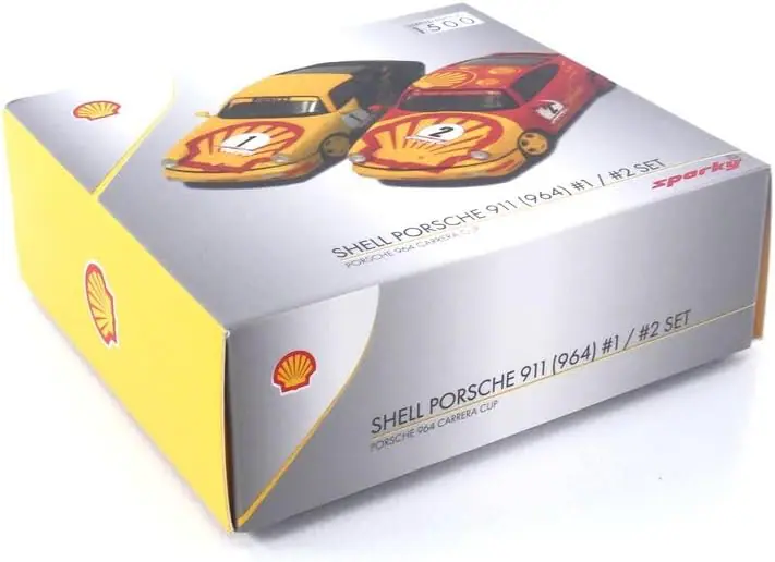 SPARKY x TINY - Shell Porsche 911 (964) İki Model Set - Kaufmann and Shell Trophy 1991 Limited Edition -1/64 - Görsel 4