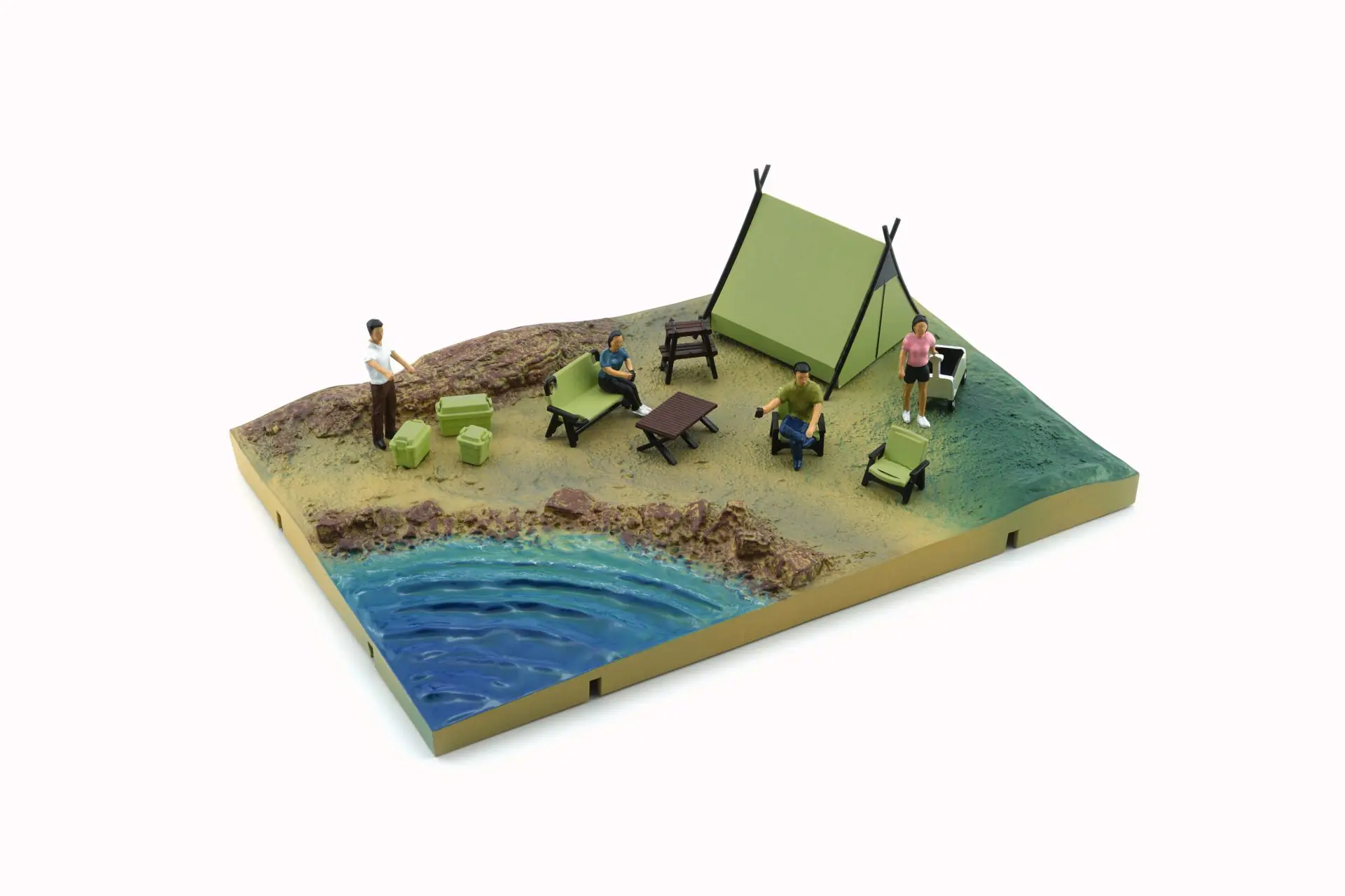 BM Creations - Diorama City - Kamp Alanı Yeşil Çadırlı - 1/64 - Görsel 5