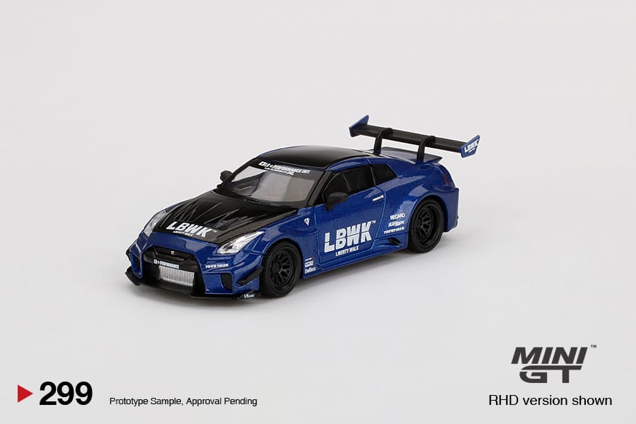 2台セット LBWK MINIGT × XLARGE NISSAN 35GT Mini GT - LB-Silhouette WORKS GT NISSAN 35GT-RR Ver.2 LBWK Blue