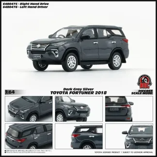 BM Creations - Toyota Fortuner 2018 Dark Gray Silver LHD – 64B0476 - 1/64