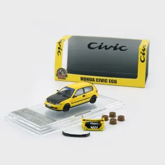 BM Creations - Honda Civic EG6 – Yellow Carbon Bonnet RHD – 64B0483 - 1/64