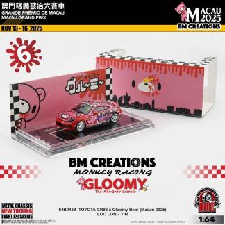 BM Creations - Toyota GR86 X GLOOMY BEAR MACAU GP 2025 Roadsport Challenge - RED - 1/64